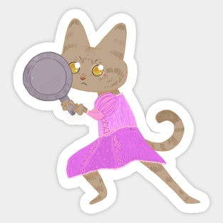 Pink princess cat Sticker